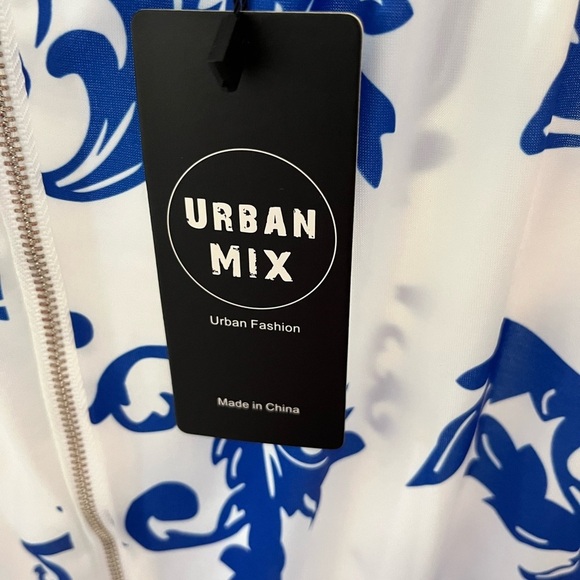 NWT Urban Mix Blue & White Women’s Midi Dress size Large - Picture 3 of 6